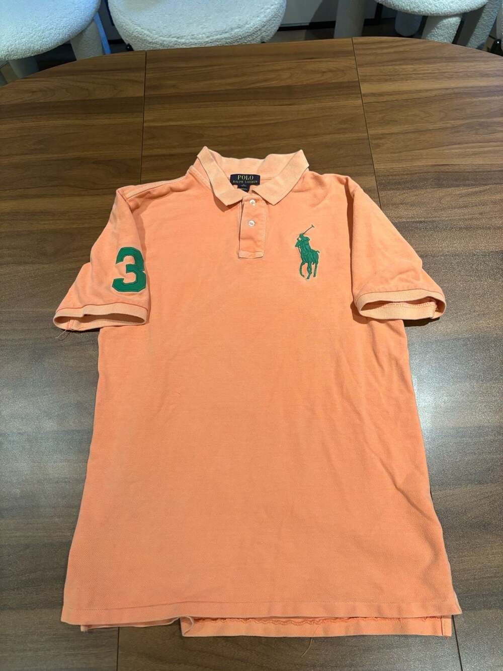 Polo Ralph Lauren Boy's Big Pony Polo Shirt Orange Green XL (18-20)